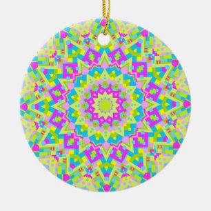 Colourful Kaleidoscope 07 Ceramic Tree Decoration