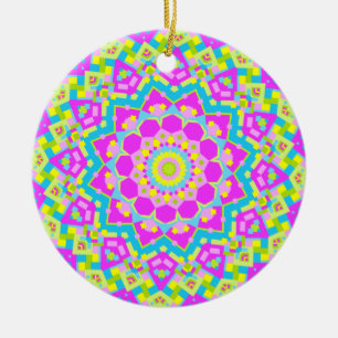 Colourful Kaleidoscope 09 Ceramic Tree Decoration