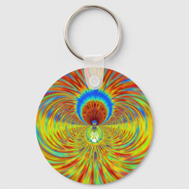 Colourful Kaleidoscope Art Print Key Ring (Front)