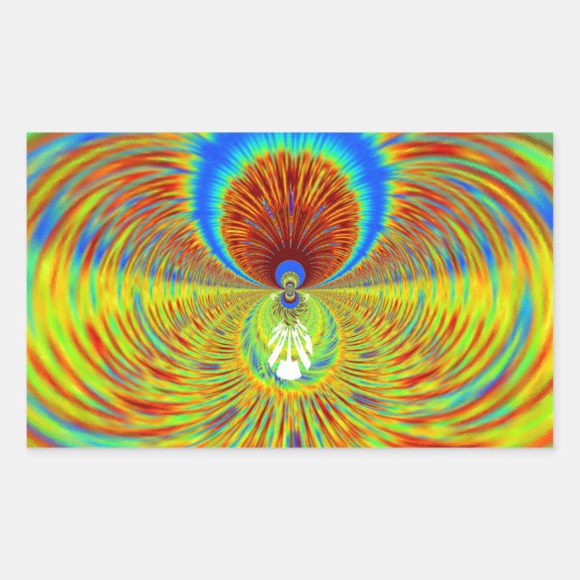Colourful Kaleidoscope Art Print Rectangular Sticker (Front)