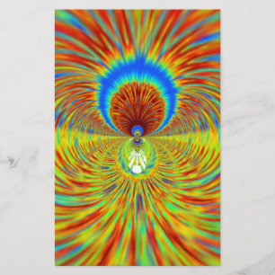 Colourful Kaleidoscope Art Print Stationery