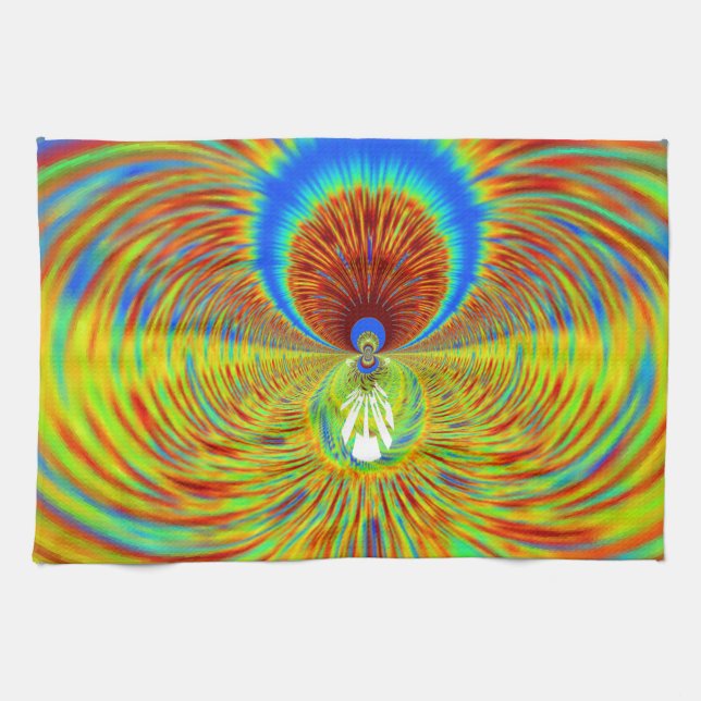 Colourful Kaleidoscope Art Print Tea Towel (Horizontal)