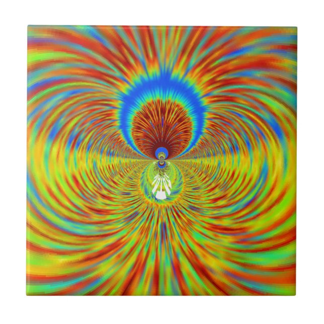 Colourful Kaleidoscope Art Print Tile (Front)