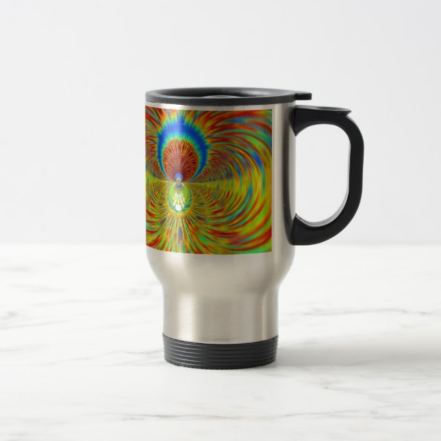 Colourful Kaleidoscope Art Print Travel Mug (Right)