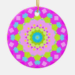 Colourful Kaleidoscope Ceramic Tree Decoration