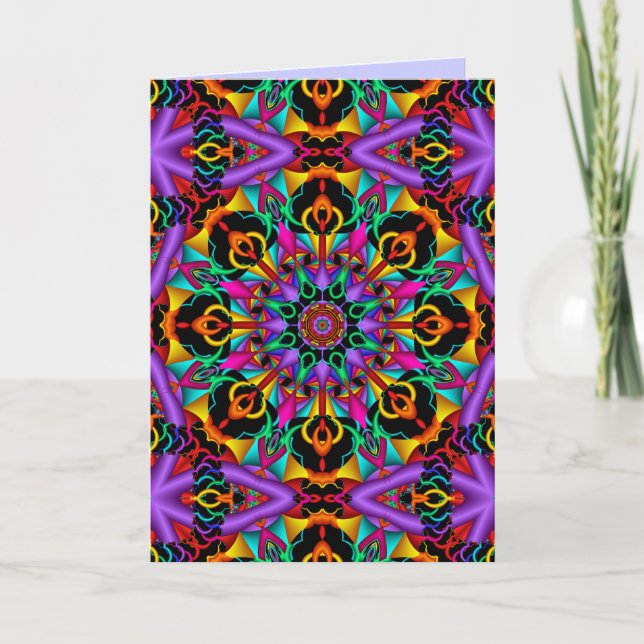 Colourful Kaleidoscope custom text Mothers day car Card (Front)