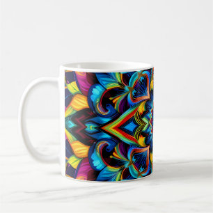 Colourful Kaleidoscope Mandala Design Mug, Pillow Coffee Mug