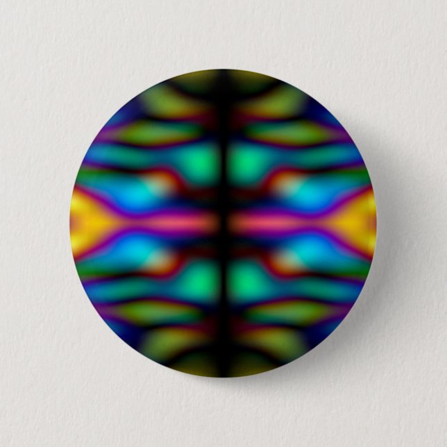 Colourful kaleidoscope pattern 6 cm round badge (Front)