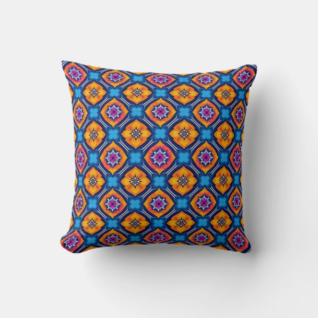 Colourful Kaleidoscope Pattern Cushion (Front)