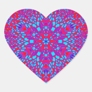 Colourful Kaleidoscope Pattern Heart Sticker