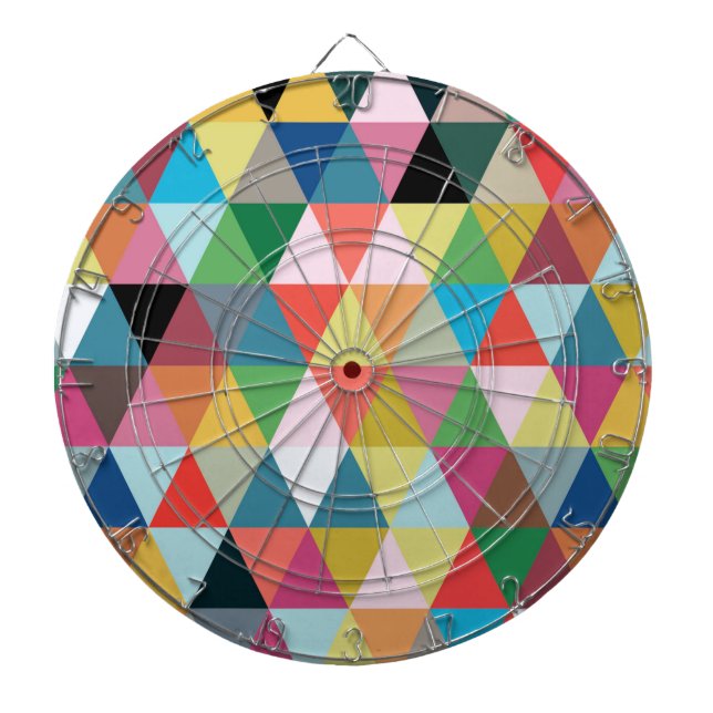 Colourful Kaleidoscope Patterned Dartboard (Front)