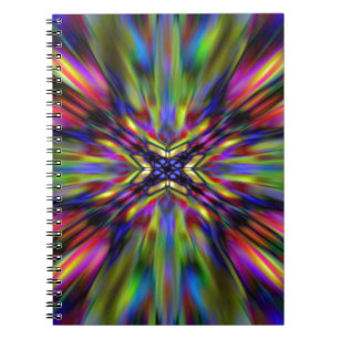 Colourful kaleidoscope starburst notebook