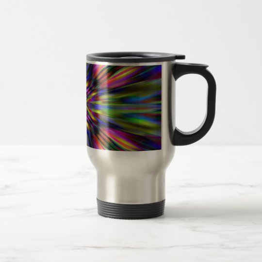Colourful kaleidoscope starburst travel mug