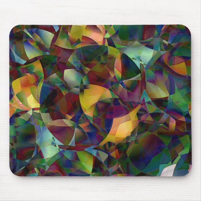 Colourful, Kaleidoscopic Abstract Art Mouse Mat (Front)