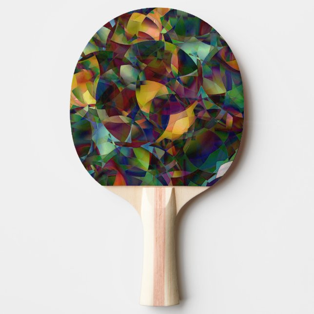 Colourful, Kaleidoscopic Abstract Art Ping Pong Paddle (Front)