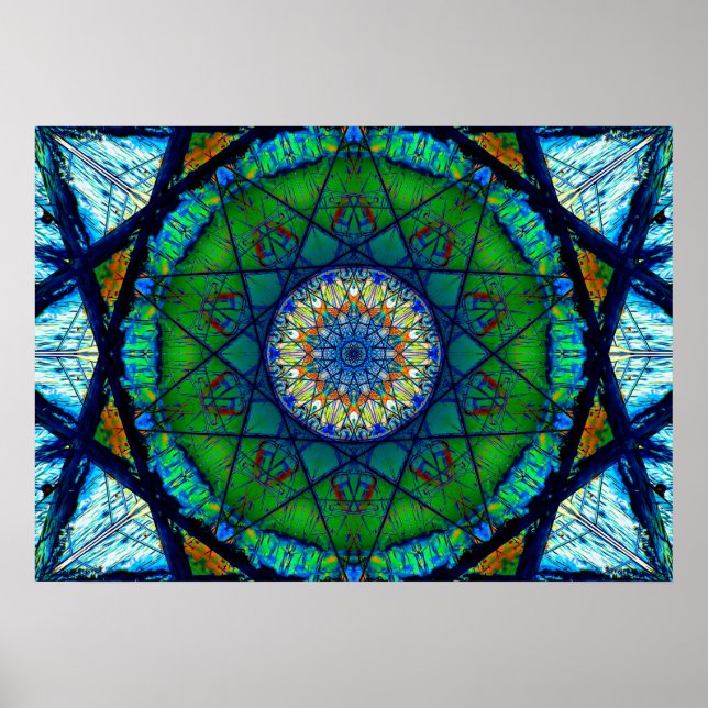 Colourful Kaleidoscopic Mosaic | Abstract Mandala Poster (Front)