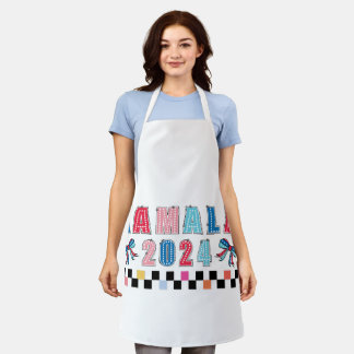 Colourful Kamala Harris 2024. White. Medium Apron