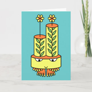 Colourful kawaii cartoon character greeting cards