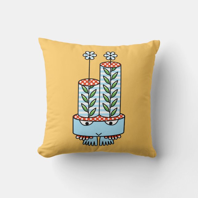 Colourful kawaii cute cartoon character pillows (Front)