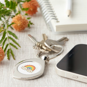 Colourful Kawaii Rainbow Pride Key Ring