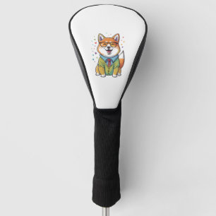 Colourful Kawaii Shiba Inu Hipster  1 Golf Head Cover