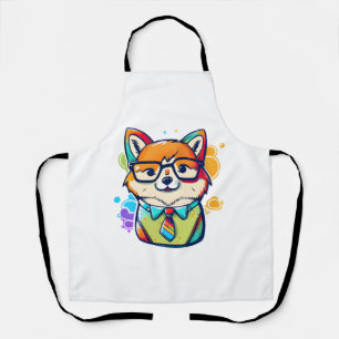 Colourful Kawaii Shiba Inu Hipster 2 Apron