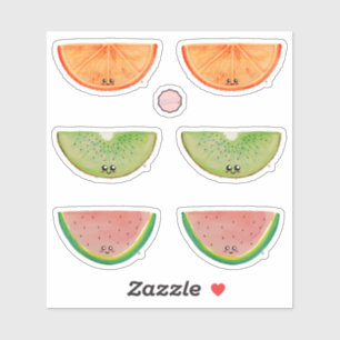 Colourful Kawaii Watercolor Fruits Sticker