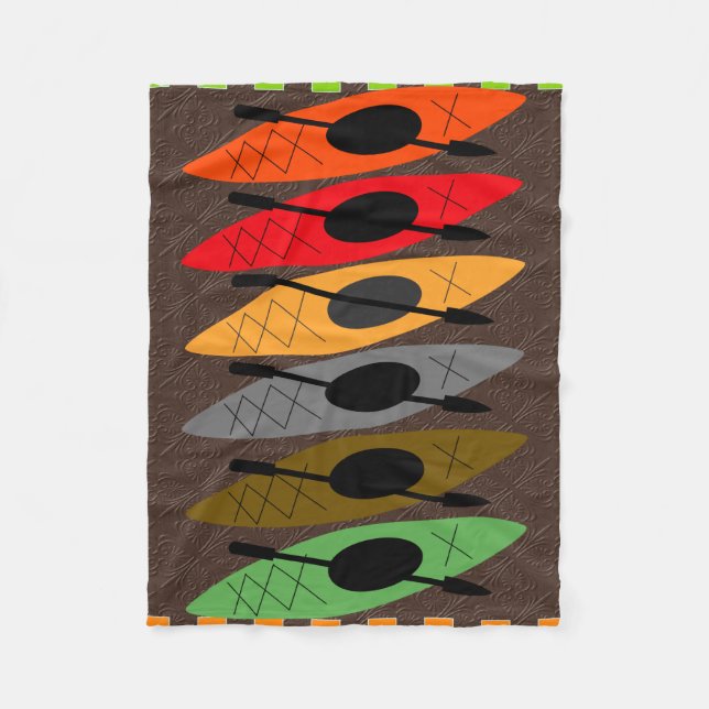 Colourful Kayaker Fleece Blanket (Front)