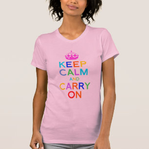 Colourful Keep Calm and Carry On T-Shirt