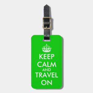 Colourful keep calm luggage tags   Customise it!