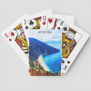 Colourful Kefalonia Greece Artwork Playing Cards