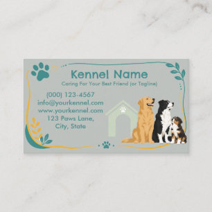 Colourful Kennel Customisable  Business Card