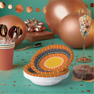 Colourful Kente Afrocentric Pattern Paper Plates