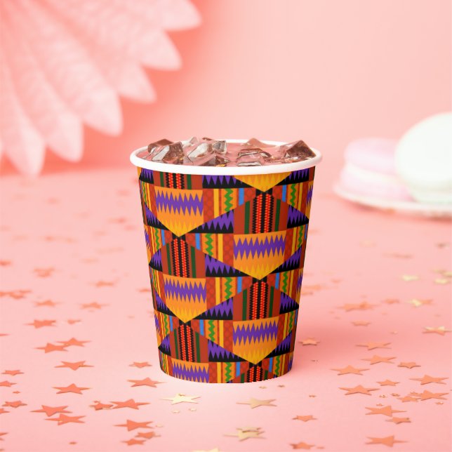 Colourful Kente Ankara Paper Cups (Insitu)