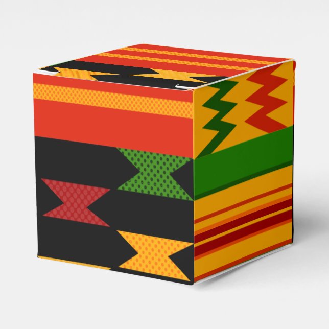 Colourful Kente Favour Box (Front Side)