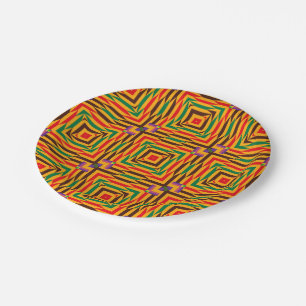 Colourful Kente Paper Plate