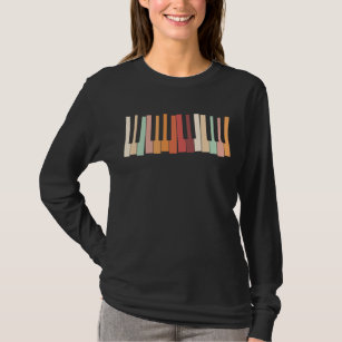 Colourful Keyboard Piano Keys Retro Pianist T-Shirt