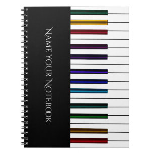 Colourful Keyboard Piano Music Notebook