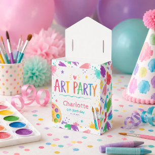 Colourful Kids Art Party 6th Birthday Painting Favour Box