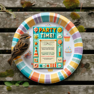Colourful Kids Birthday Party Invitation
