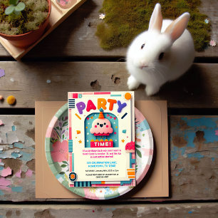 Colourful Kids Birthday Party Invitation