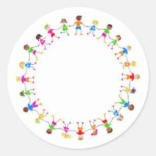 Colourful Kids Classic Round Sticker