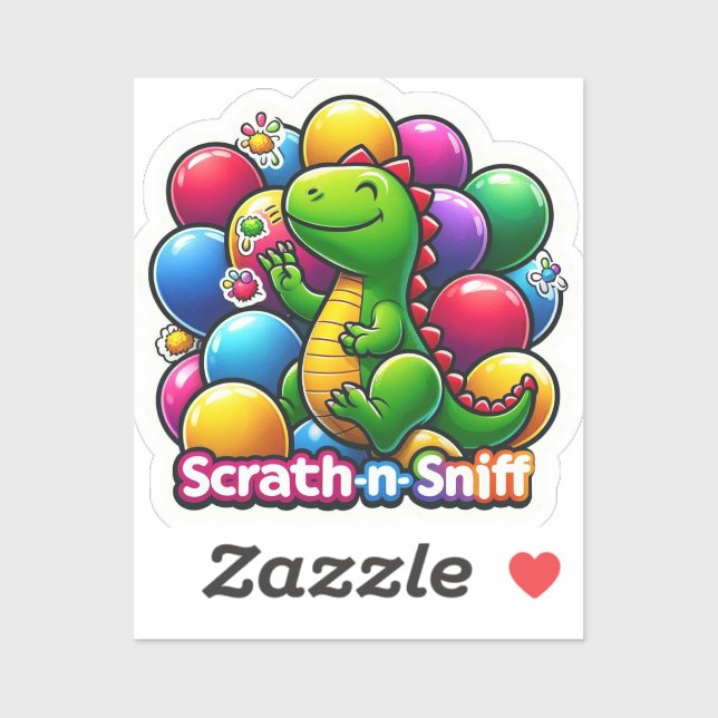 Colourful Kids’ Fun Balloon Dino Sticker (Sheet)