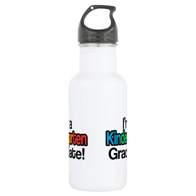 Colourful Kids Graduation Kindergarten Graduate 532 Ml Water Bottle (Front)