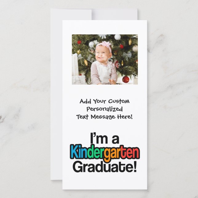 Colourful Kids Graduation Kindergarten Graduate Announcement (Front)