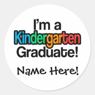 Colourful Kids Graduation Kindergarten Graduate Classic Round Sticker