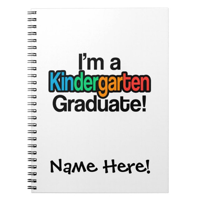 Colourful Kids Graduation Kindergarten Graduate Notebook (Front)