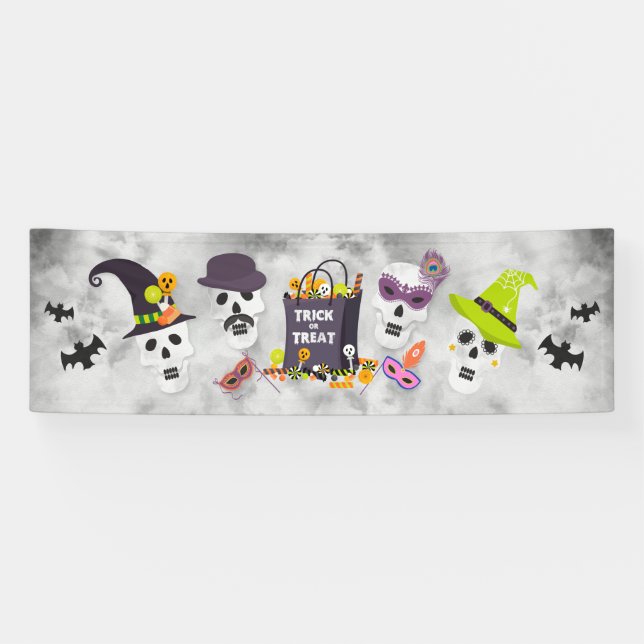 Colourful Kids Halloween Trick or Treat Banner (Horizontal)