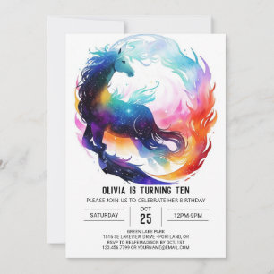 Colourful Kids' Horse Birthday Invitation