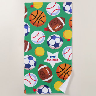 Colourful Kids Personalised Sports Beach Towel